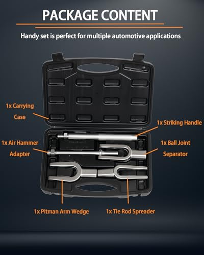 ReluxGo 5-Piece Ball Joint Separator Set, Pickle Fork Tool Set, Tie Rod Removal Tool Set, 1-1/8", 15/16", 11/16", for Cars and Light Vans, with Suitcase