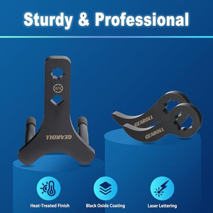 Lower Control Arm Prying Tool with Two Pry Bar Wrench Adaptor Head, Suspension Specialty Arm Lever Bushing Tool, Ratchet Pry Bar Attachment, Compatible with 1/2" Drive Extension Breaker Bar - size: arm and pry tool