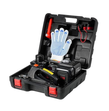 Electric Car Jack 5 Ton, 12V Scissor Jack with Inflator & Impact Wrench