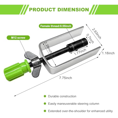 Steering Wheel Lock Plate Remover, Lock Plate Compressor Puller Tool Featuring Reversible Adapter, Essential Installer Removal Tool for Most Vehicles with Locking Steering Wheels