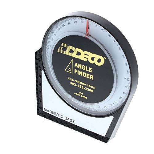 DECO Magnetic Angle Finder Gauge Tool for Chassis Setup, 4.14-Inch Diameter with Magnetic Base, Reads 0–90 Degrees with 0.5° Accuracy for Pinion Angle and Suspension Alignment