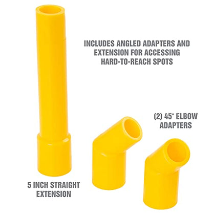 OEMTOOLS 87041 Drip Free Funnel for Automotive Fluids, 6 Piece Spill Proof Funnel Kit for Coolant, Oil and More, with Stopper, 45 Degree Elbows, 5 Inch Extension, White