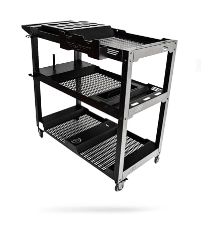 Adam's Polishes Professional Detail Cart Powder Coated Metal Car Detailing Cart for Garage | Storage Space, Rolling Premium Locking Casters, Polisher Holders, Heavy Duty Workshop, Detailers Garage - size: Professional Detailing Cart