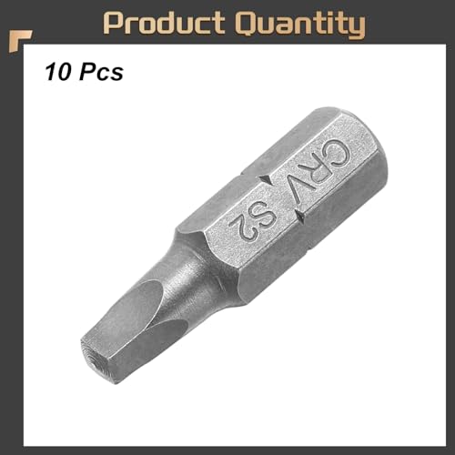 HARFINGTON 10pcs Square Head Screwdriver Bits 1/4" Hex Shank SQ2 Head 1" Length CR-V Steel Screw Driver Drill Bit for Repair Work Electric Screw Driver - size: SQ2