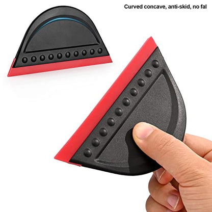 FOSHIO 2 Pack Black Mini Squeegee for Vinyl, Window Tint Car Film Wrap, Sign Making, DIY Crafting, Wallpaper Smoothing Tool, Squeegee for Window Cleaning for Car Windshield, Window, Mirror, Glass Door