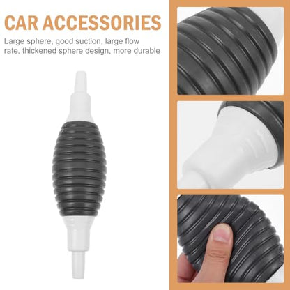 NUOBESTY Manual Car Transfer Pump Kit 3 Meter Hose with Air Bulb and Clamps, Handheld Siphon Pump for Fuel, Oil, Water Transfer, Suitable for Automotive and Aquarium Use Random Color