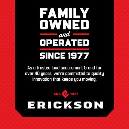 Erickson 09160 ATV Wheel Chock & Tie Down Strap Kit | Mounted Double-Slotted E Track, 2 in x 7.5 ft Ratchet Straps - Fits Tires Up To 32 in - Secures UTV, ATV, SxS, Mower & More - style: 2in x 7.5ft - Double Slotted E-fitting