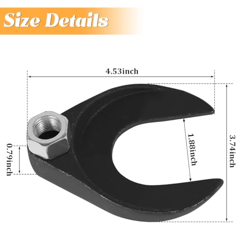 Zpana Car 48mm Inner CV Axle Puller Removal Tool with Nut, Vehicle Axle Pulley Attachment with 5/8"-18 Threads, Auto CV Joint Puller Fork Adapter, Compatible with Explorer Navigator (Black)