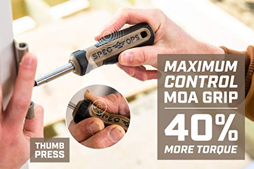 Spec Ops Tools Multi-Bit Screwdriver for Tool Belt, Tool Box, Magnetized Double-Sided Bits and Cr-Mo Steel Shaft, Standard, 6-in-1