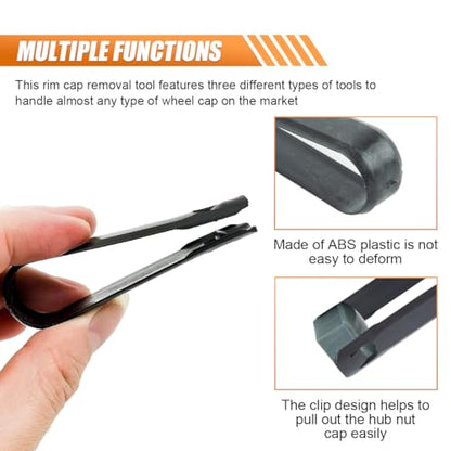 3PCS Car Wheel Lug Cap Removal Tool Set, Universal Car Wheel Bolt Cap Removal Tool Hook & Nut Caps Lug Puller, 3 Type Car Wheel Hub Bolt Nut Cover Remover for Most Vehicles