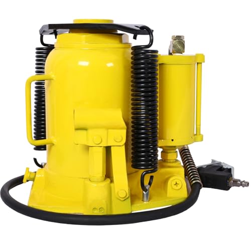 32 Ton Air Hydraulic Bottle Jack, Professional Lifting Jack for Heavy Machinery & Large Trucks, 10-16.3 Inch Height Range with Extendable Screw(Yellow) - color: Yellow, size: 32 Ton
