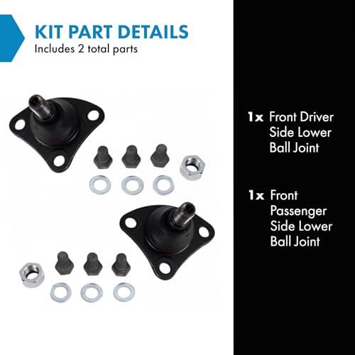 TRQ Front Lower Ball Joint Set Compatible with 2014-2022 Ram ProMaster 1500, 2500, 3500 - style: PSA30972
