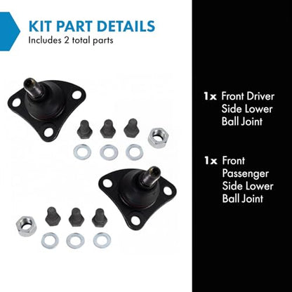 TRQ Front Lower Ball Joint Set Compatible with 2014-2022 Ram ProMaster 1500, 2500, 3500 - style: PSA30972