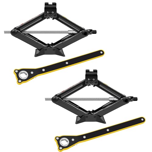 Banas 2-Pack Scissor Jack Car Jack 2 Ton, Automotive Jack Tool Kit with Ratchet Wrench Saving Strength Design, Universal Car Emergency Kit, Portable Tire Change Kit Car Tire Jack for Autos/SUV/MPV - size: 2-Pack Scissor Jack 2 Ton