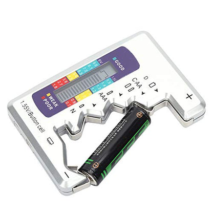 AUNMAS Digital Battery Tester with LCD Display, Universal Battery Capacity Analyzer and Checker for AA/AAA/C/D/9V 1.5V Batteries