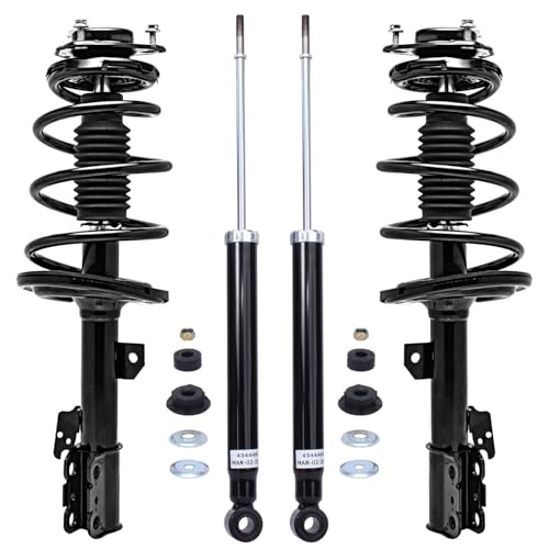 Detroit Axle - FWD Front Struts & Coil Spring + Rear Shock Absorbers Replacement for 2011-2014 Toyota Sienna 3.5L - size: 4AQ47158/Shock Kit