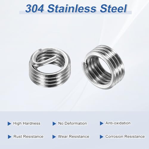 PATIKIL Wire Thread Inserts M3x0.5 Metric 1D 3mm, 20Pcs 304 Stainless Steel Helical Coiled Wire Screw Threaded Sleeve Sheath for Mechanical Equipment Automotive Repairs - size: M3x0.5, 3mm
