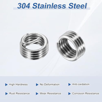 PATIKIL Wire Thread Inserts M3x0.5 Metric 1D 3mm, 20Pcs 304 Stainless Steel Helical Coiled Wire Screw Threaded Sleeve Sheath for Mechanical Equipment Automotive Repairs - size: M3x0.5, 3mm