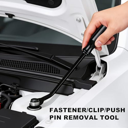 EldHus 5 Pcs Car Trim Removal Tool Kit Upholstery Tools, Auto Clip Removal Pry Tool for Door Dash Dashboard Panel Fastener Remover, Push Pin Puller Body Repair Tools, Black - color: black
