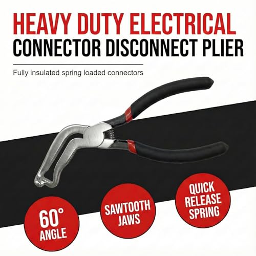 4PCS Electrical Disconnect Pliers Set, High-Carbon Steel Electrical Connector Removal Tool, 60° Angled & Straight Pliers for Automotive Fuel Line, Sensors, Ignition Coils (Black 4PCS) - color: Black 4pcs
