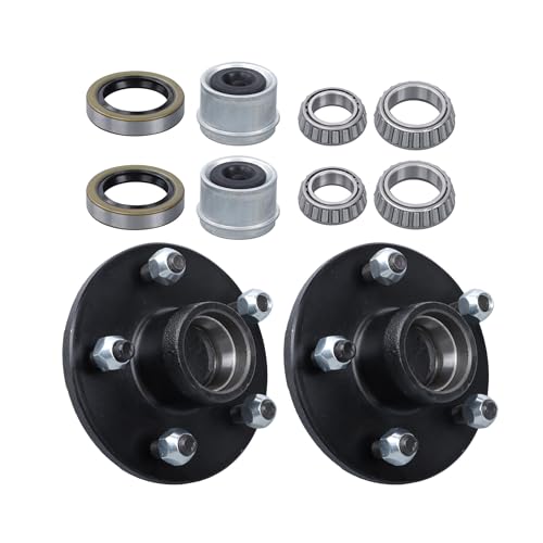 2 Sets 5-Lug 4.75 Trailer Wheel Hub with Bearings Kit for 3500Lb #84 Spindle