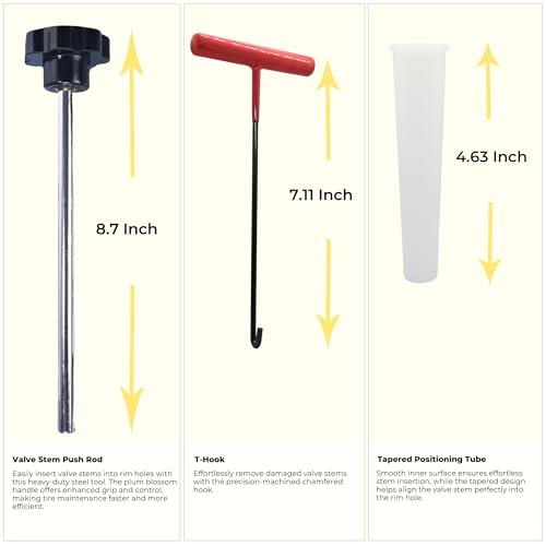 51025 Tire Valve Stem Quick Replacement Tool Kit Tool for Replacing Leaky Valve Stems Fits Cars Trucks Trailers ATVs Mowers Includes 4PCS TR413 Valves