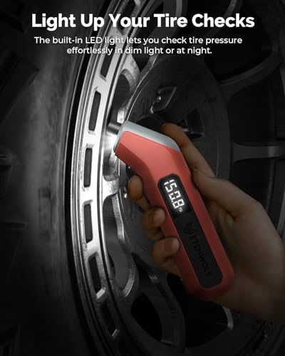 ETENWOLF T300 Plus Tire Pressure Gauge 3-200 PSI with Presta Valve Adaptor | Replaceable AAA Batteries, ANSI B40.7 Grade 2A (±0.5%) Accuracy, Digital Tire Gauge with Bright LED Display, Dark Cyan - color: dark cyan