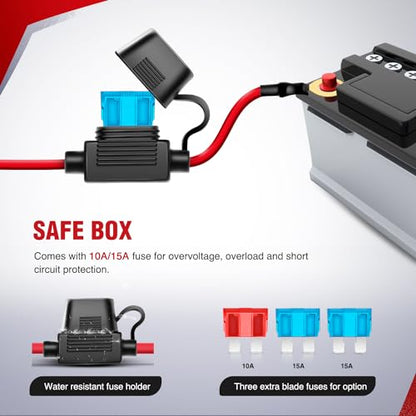 Nilight - 10012W LED Light Bar Wiring Harness Kit REAR LIGHTS 12V 5Pin Rocker Switch Laser On off Waterproof Switch Power Relay Blade Fuse-2 Lead,2 Years Warranty Black - style: Rear Lights Wiring-2 Leads