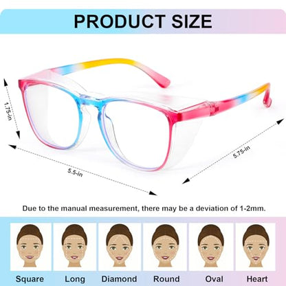 OXG 3 Pack Stylish Safety Glasses, ANSI Z87+ Anti Fog Safety Goggles Blue Light Blocking Protective Eyewear for Nurses - color: Leopard+black+olive Green