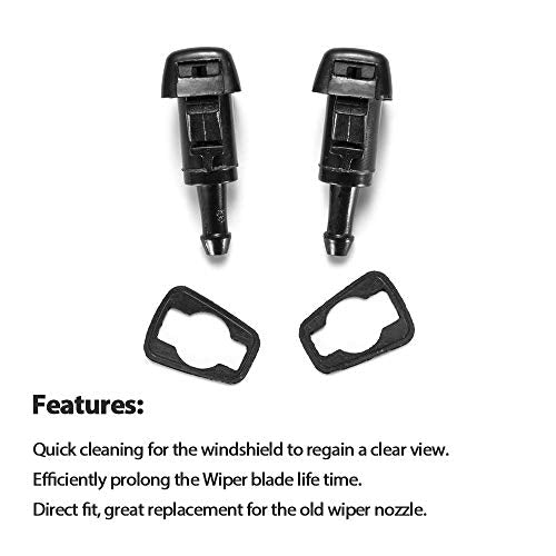 Front Windshield Washer Nozzles - for Dodge, Jeep, Ram - Replaces OEM #: 4805742AB, Spray Jet Kit (pack of 2) A7860F