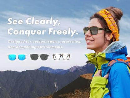 VETRA Z87+ Certified Safety Glasses HD High Contrast UV400 Side Shield Anti-Oil Coating Stylish Eyewear - color: Dark Mocha