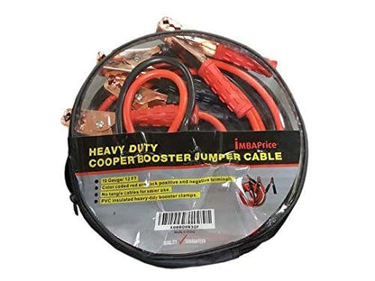 iMBAPrice Jump Starter Cable - 12 Feet Extra Long Heavy Duty 10 Gauge Copper Clad Aluminum Jumper Cable with Travel Case