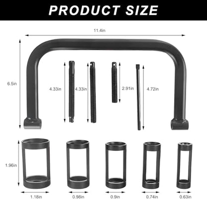 Valve Spring Compressor C Clamp Service Kit, Valve Spring Clamp with Collet Pusher Adapters Extension Rods, Auto Compression C-Clamp Kit for Motorcycle ATV Car Small Engines