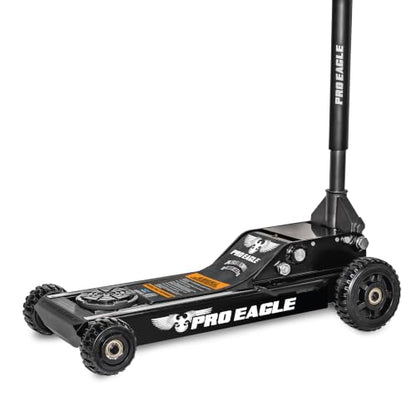 Pro Eagle 3 Ton Abrams Off Road Shop Jack - Heavy Duty Steel Hydraulic Garage Floor Jack with Big Wheels - Low Profile for Cars, Trucks & SUVs - Mechanic Jack for Gravel & Dirt