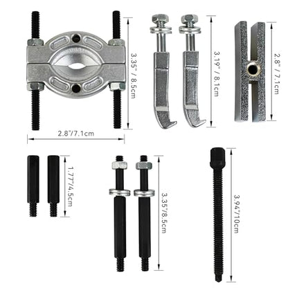 HFS(R Bearing Separator (Mini) 9 Pieces Bearing Puller Kit Includes Yoke & Extensions，Puller Set, Heavy Duty Bearing Splitter Tool Kit