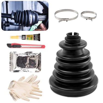 Heavy Duty CVS18 Universal CV Axle Boot Repair Kit, Fits 22-28mm Shafts, 5.04" (128mm) Height, Premium Silicone, Waterproof Dustproof Protection for Chevy GMC Ni-ss-an F150/250/350 ＆ More - size: Kit 1