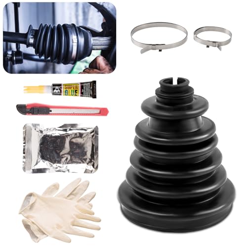 Heavy Duty CVS18 Universal CV Axle Boot Repair Kit, Fits 22-28mm Shafts, 5.04" (128mm) Height, Premium Silicone, Waterproof Dustproof Protection for Chevy GMC Ni-ss-an F150/250/350 ＆ More - size: Kit 1