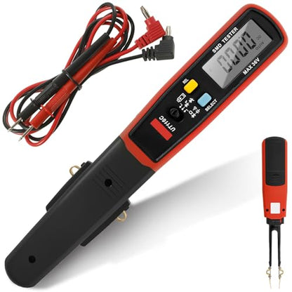 Probe Fuse Monitor, Automotive Draw Fuse Tester, Rotatable 180° Digital Smart SMD Testers, Replaceable Tips & Built-in Flashlight, Car Power Circuit Testing Tool for Boat Caravan