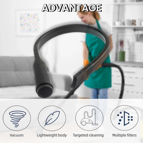 2 Pack 25" Flexible Vacuum Crevice Attachment Tool Kit, Universal Vacuum Cleaner Accessories for 1-1/4"(32mm) & 1-3/8"(35mm) Hoses, Flexible Extension Brush for Deep Cleaning