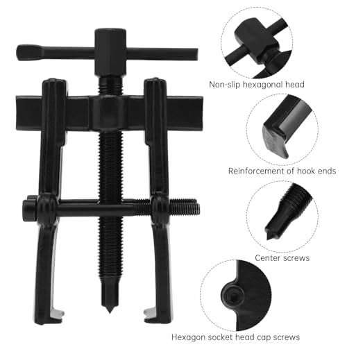 Two Jaw Bearing Puller, Adjustable 2 Jaws Gear Remover Tool, Puller Kit for Bearing, Gears, Pulley, Flywheel, Motorcycle, Car (3 inch) - size: 3 inch