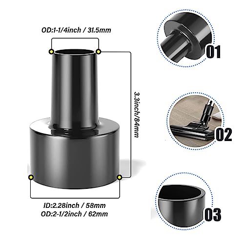 10 Pcs Universal Vacuum Attachments for Shop Vac Accessories - 2 1/2" to 1 1/4" Hose Adapter for Shop Vac, 1 7/8" to 1" Vacuum Hose Adapter, 1 1/4" Vacuum Floor Brush Flexible Crevice Tool(M 10 Pcs) - size: M 10 Pcs