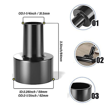 10 Pcs Universal Vacuum Attachments for Shop Vac Accessories - 2 1/2" to 1 1/4" Hose Adapter for Shop Vac, 1 7/8" to 1" Vacuum Hose Adapter, 1 1/4" Vacuum Floor Brush Flexible Crevice Tool(M 10 Pcs) - size: M 10 Pcs