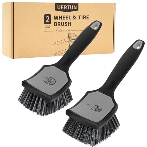 Wheel and Tire Brush Detailing Kit, Gray | Soft Rim Brush & Stiff Tire Brush, Silicone Bumper Guard, Non-Slip Ergonomic Handle, For Alloy Wheels, Fenders, Mats - color: BLACK gray