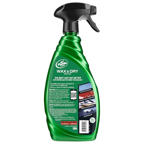 Turtle Wax 50834 1-Step Wax and Dry, Quick and Easiest Step to High Shine, for Cars, Trucks, Motorcycles and RVs, 26 oz. Double Pack with Microfiber Towel - size: 26 Fl Oz (Pack of 2)