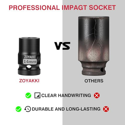 14mm Socket 1/2" Drive Shallow 6 Point CR-MO Metric Impact Socket - size: 14mm, style: 1/2" Drive Standard