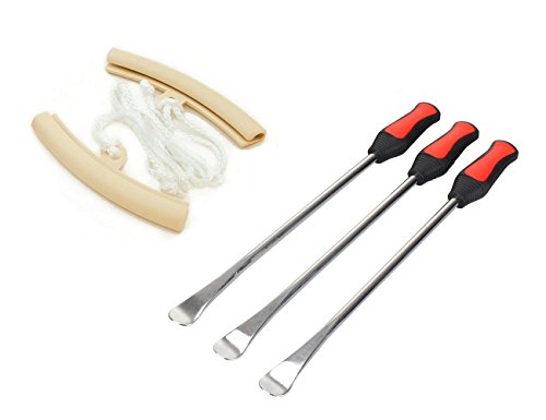 Wanheyao Set of 3 14.5" Motorcycle Tire Spoon Tire Change Irons Tool Kit Changer Lever with Rim Protectors