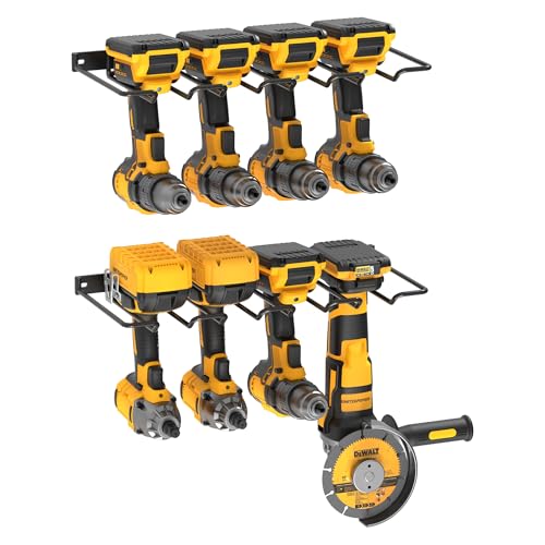 UNITEDPOWER Wall Mounted Power Tool Organizer Holder, Heavy Duty Utility Storage Rack for Battery Powered Hand Tools, Cordless Drill Rack, Workshop, Shed, Garage - style: Power Tool Holder 2 Pack