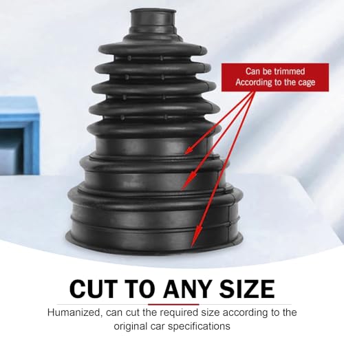 2 PCS CV Boot Repair Kit, Waterproof & Dustproof CV Axle Boot with 4 Clamps 6 Ties, One-piece Easy Installation CV Boot for Protect Axle, Universal for Most Cars, Trucks, SUVs (Black)