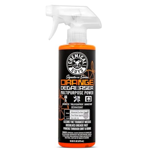 Chemical Guys, Signature Series Orange Degreaser Spray, Heavy Duty, 16 oz | Heavy-duty citrus degreaser breaks down grease and oil on engines, tires, tools and undercarriages, dilutable - size: 16 Fl Oz (Pack of 1)