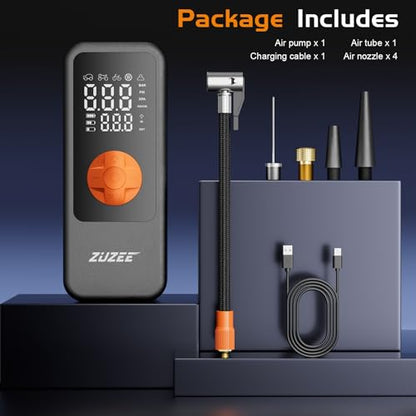 Tire Inflator Portable Air Compressor, 4X Faster & High-Capacity Battery, Portable Tire Inflator with Digital Pressure Gauge, LED Light, 150PSI Air Pump for Car Tires, SUV, Motorcycle, Bike, Ball, etc